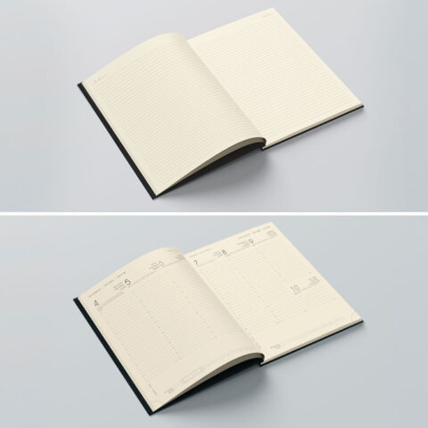 Δυνατότητα επιλογής είδους βιβλίου ανάμεσα σε ημερολόγιο ή σημειωματάριο αλλά και σε πολλούς ακόμα εναλλακτικούς σχεδιασμούς είτε σε λευκό είτε σε υποκίτρινο (ivory) χαρτί.