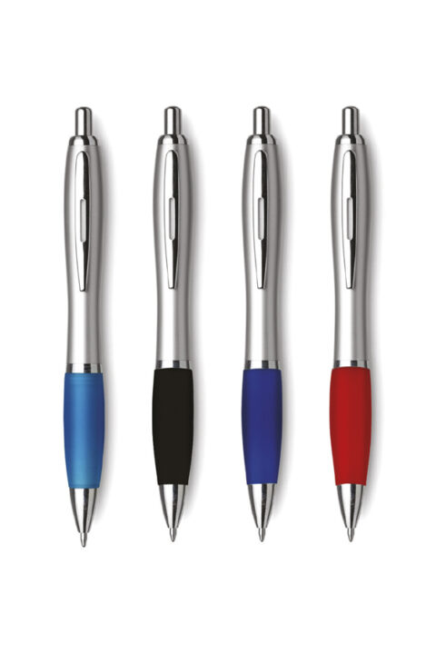 πλαστικό στυλό με λαστιχένια λαβή σε 12 χρώματα