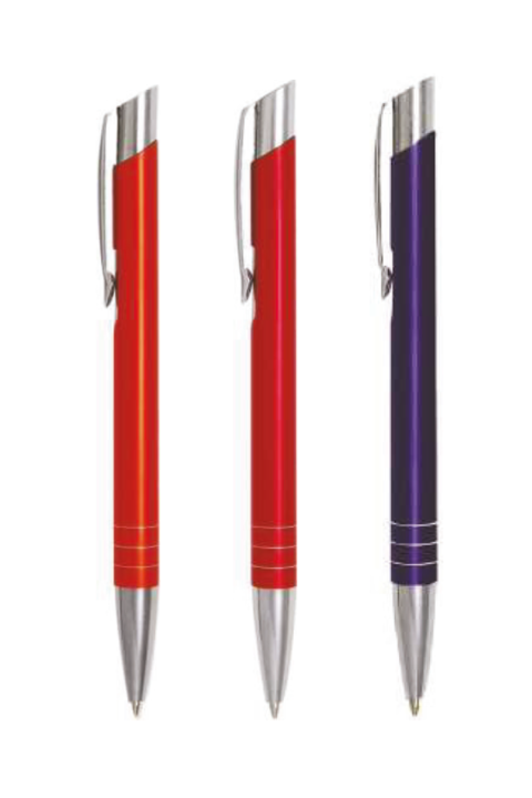 στυλό με ελατήριο από λακαριστό μέταλλο, λεπτομέρειες από αλουμίνιο, σε 7 χρώματα